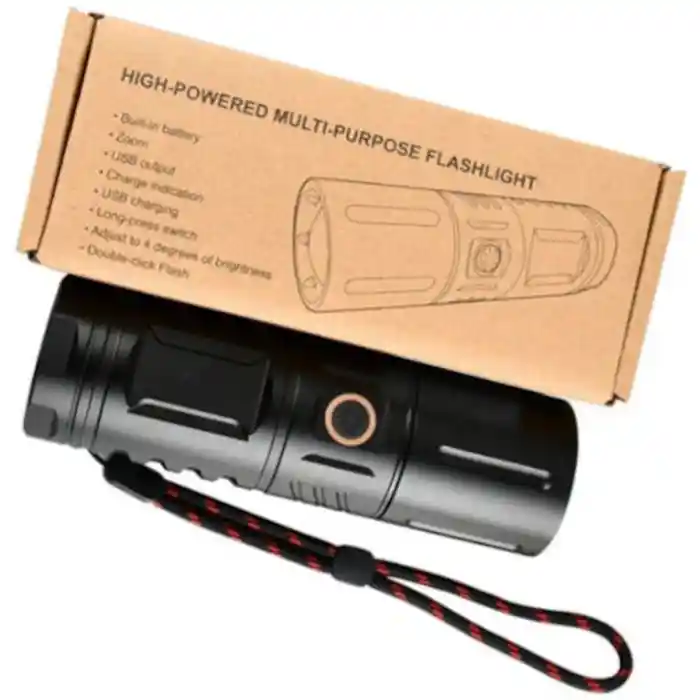 2000 High Lumen Type-C USB Rechargeable Multipurpose Flashlight